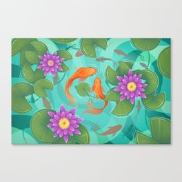 Summer Goldfish Pond Canvas Print