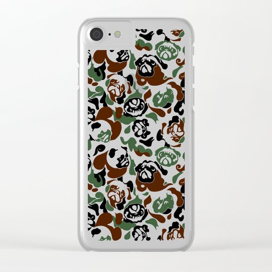 Pug Camouflage Clear iPhone Case