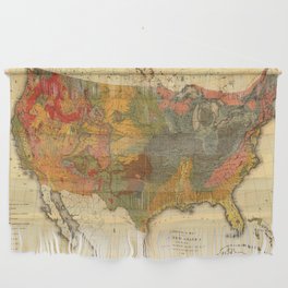 Vintage United States Geological Map Wall Hanging