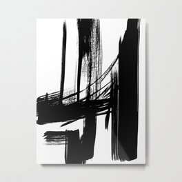 Black Abstract Brush Strokes nr 7 Metal Print