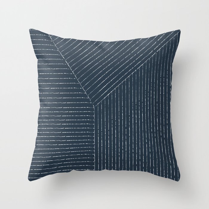 Lines (Annapolis Blue) Throw Pillow