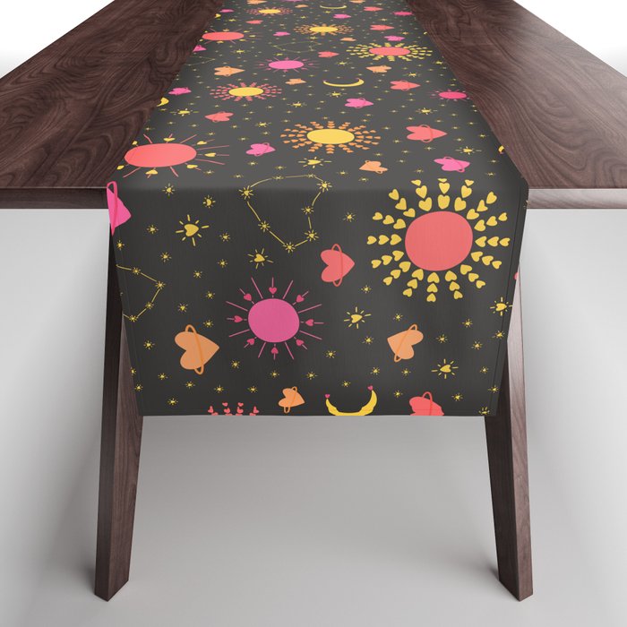 You Are My Sun, My Moon, and All of My Stars Pattern Dark Table Runner