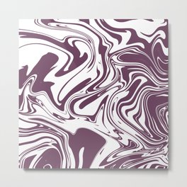 Liquid Contemporary Abstract Mauve Purple and White Swirls - Retro Liquid Swirl Pattern Metal Print | Boho, Pattern, Trippy, Minimalist, Vintage, Pop Art, Digital, Swirl, Lavalamp, Ink 