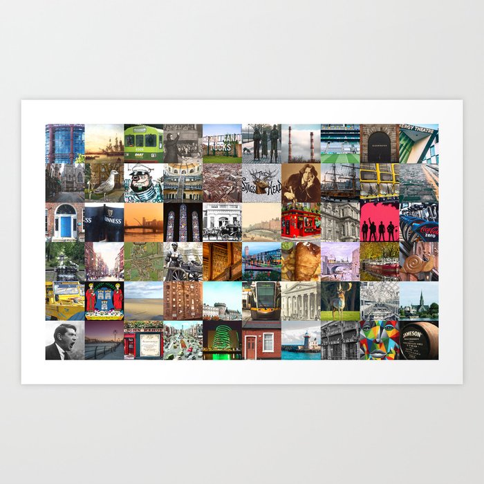 Everything from Dublin - collage of typical images of the city and history Art Print
