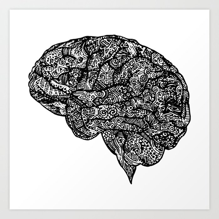 Abstract Brain Art Print by Wicat | Society6