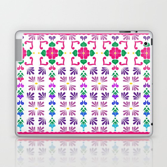 Pink 3, Framed Talavera Flower Laptop & iPad Skin