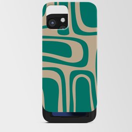 Palm Springs - Midcentury Modern Abstract Pattern in Mid Mod Turquoise Teal and Beige  iPhone Card Case