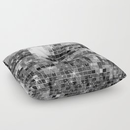 Twinkle Silver Disco Ball All Over Pattern  Floor Pillow