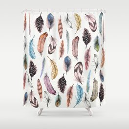 Many Feathers Shower Curtain
