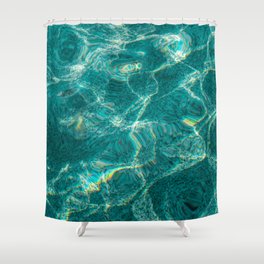 teal ocean waves [v.2021] Shower Curtain