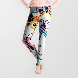 Graphic Colorful Geometric Insects, Butterflies Dragonflies and Bugs Leggings