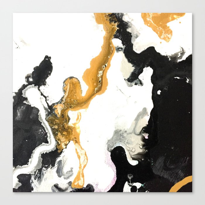 Black white and gold Canvas Print