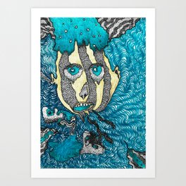 drip of confusion Art Print | Colors, Acrylic, Dots, Water, Psychedelic, Ocean, Sea, Posca, Pattern, Painting 