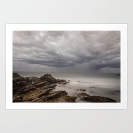 Moss point clouds Art Print | Digital Manipulation, Photo, Digital, Lagbeach, Seascape, California, Color 