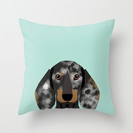 Doxie Dachshund merle dapple dog cute must have dog accessories dog gifts cute doxies dachshunds des Throw Pillow