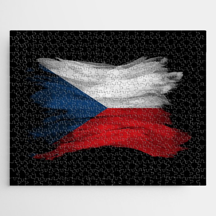 Czech Republic flag brush stroke, national flag Jigsaw Puzzle