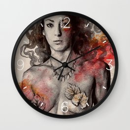 Colony Collapse Disorder (topless warrior woman with leaves on nude breasts) Wall Clock