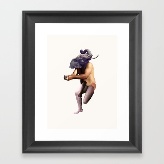 Bathing Elephant Framed Art Print