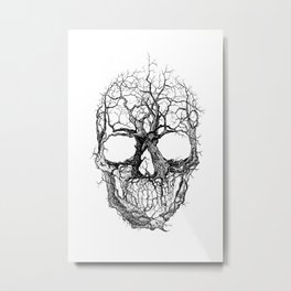 Tree Skull Metal Print | Averinart, Concept, Surrealism, Pen Ink, Black and White, Inkdrawing, Skull, Darkart, Indidesign, Drawing 