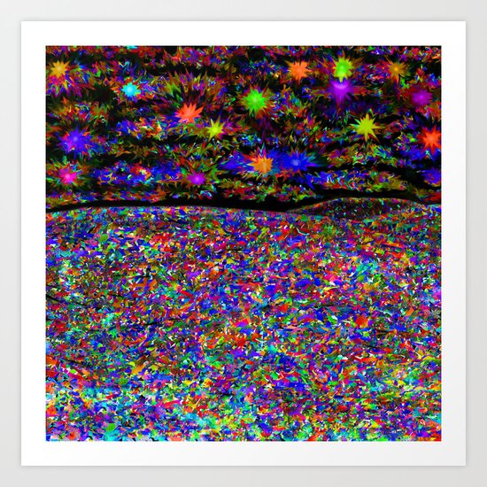 Rainbow Iridescent Stained Glass Prism Kaleidoscope Potpourri Confetti Piñata Fireworks Art Print