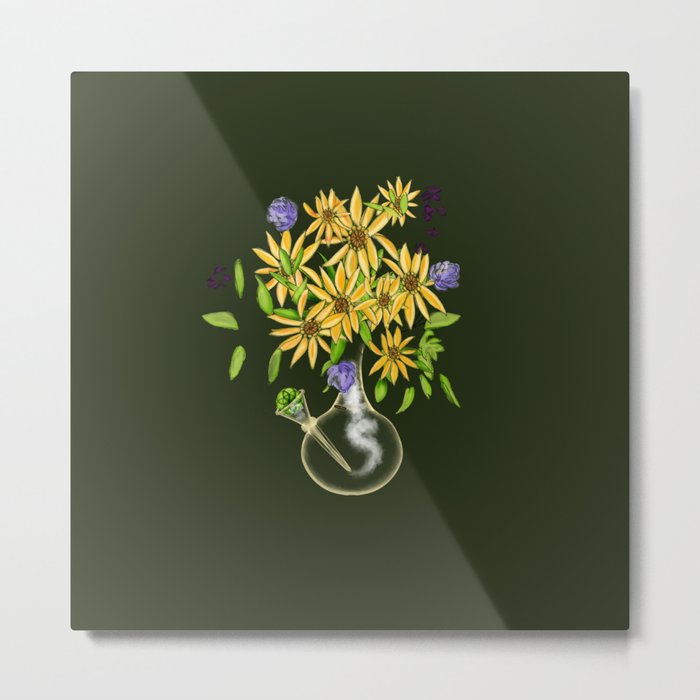 Bubbly Flowers Metal Print