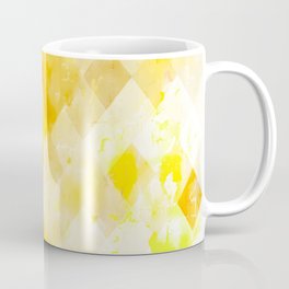 geometric pixel square pattern abstract background in brown yellow Mug