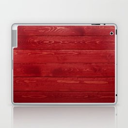 Red wooden background Laptop Skin