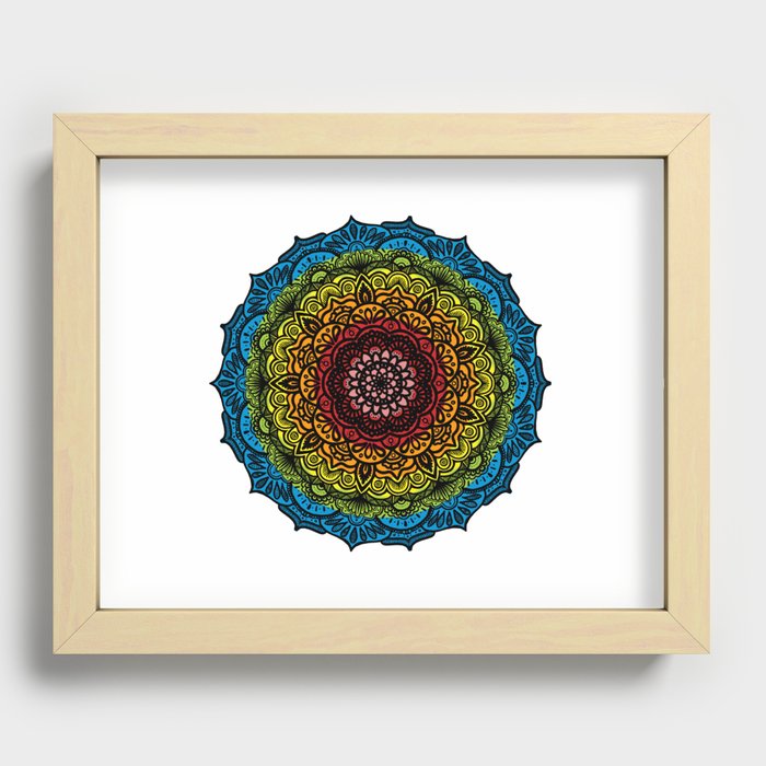 Rainbow Mandala Recessed Framed Print