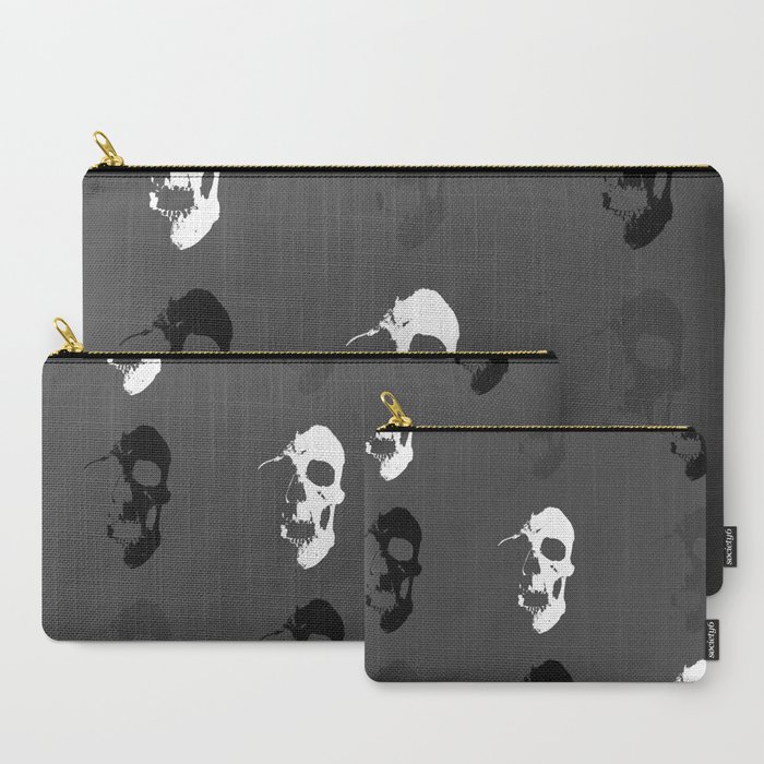Skull 3x3 - White/Grey/Black Carry-All Pouch