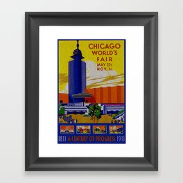 Vintage Chicago World's Fair 1933 Framed Art Print