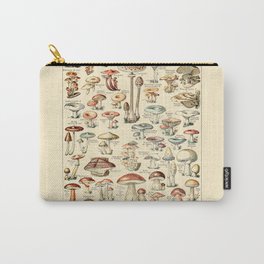 Trippy Vintage Mushroom Chart // Champignons by Adolphe Millot 19th Century Science Artwork Carry-All Pouch