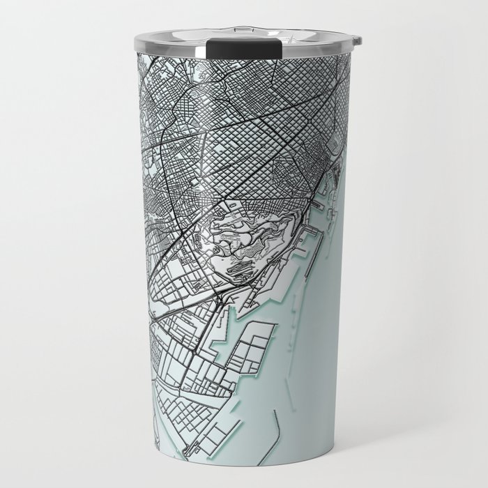 Barcelona City Map Travel Mug