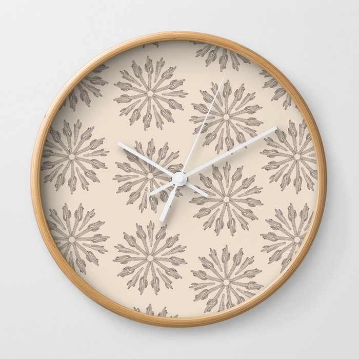 Saguaro Floral/Desert Snowflake Wall Clock