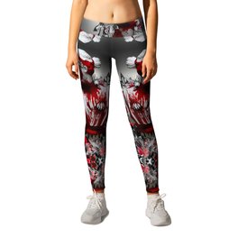 Diana Leggings | Collage, Curated, Black, Flowers, Palmtrees, Bust, Blood, Crystals, Mask, Goddess 