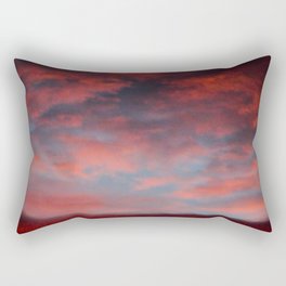 Dramatic Orange Sunset Clouds Rectangular Pillow