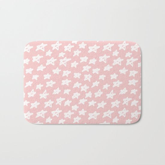 Stars on pink background Bath Mat