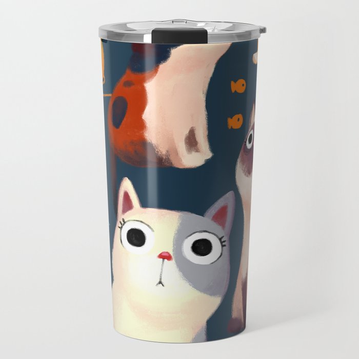 Cat Print Travel Mug