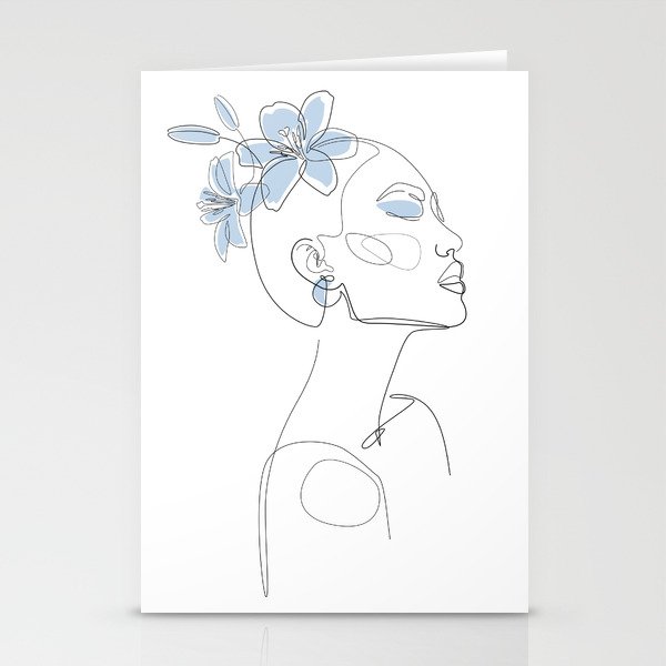 Blue Lily Lady Stationery Cards