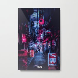 Tokyo Street Cyberpunk Metal Print