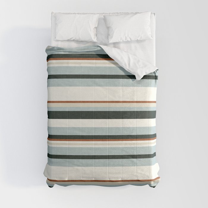 multi stripe - ginger teal Comforter
