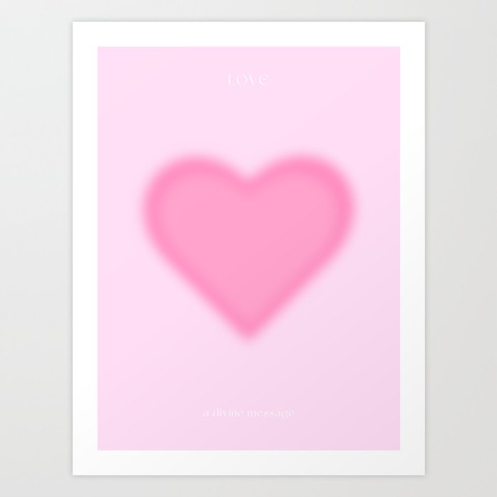 Baby Pink Aura Heart - Love Art Print