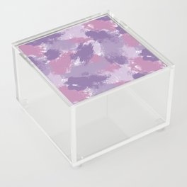 Abstract minimalist purple and pink loose brush strokes pattern Acrylic Box