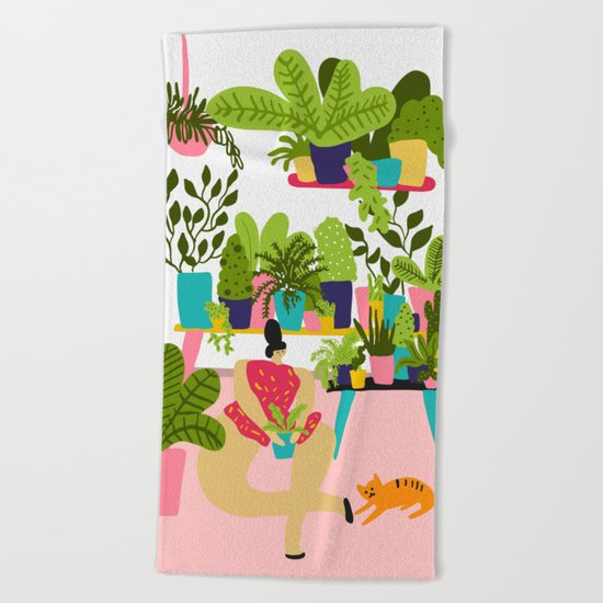 Love Plants Beach Towel