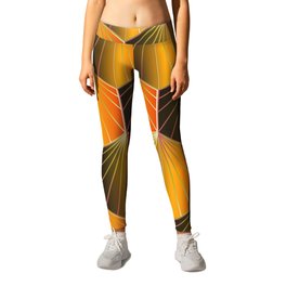 Glam Rock Orange Leggings | Midcenturymodern, Glam, Geometric, Glamrock, Abstractpattern, Pattern, 3Deffect, Abstract, Midcentury, Snexus 