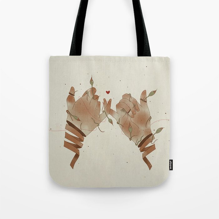 Red String of fate Tote Bag
