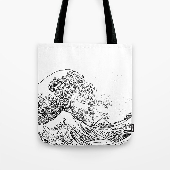 big wave japanese art style Tote Bag