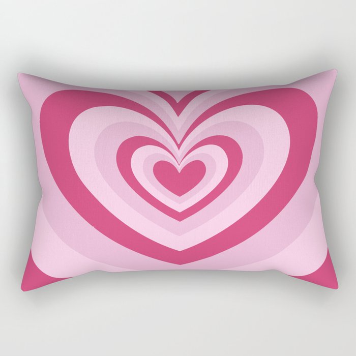 Valentines Beating Hearts (Pink + Red) Rectangular Pillow