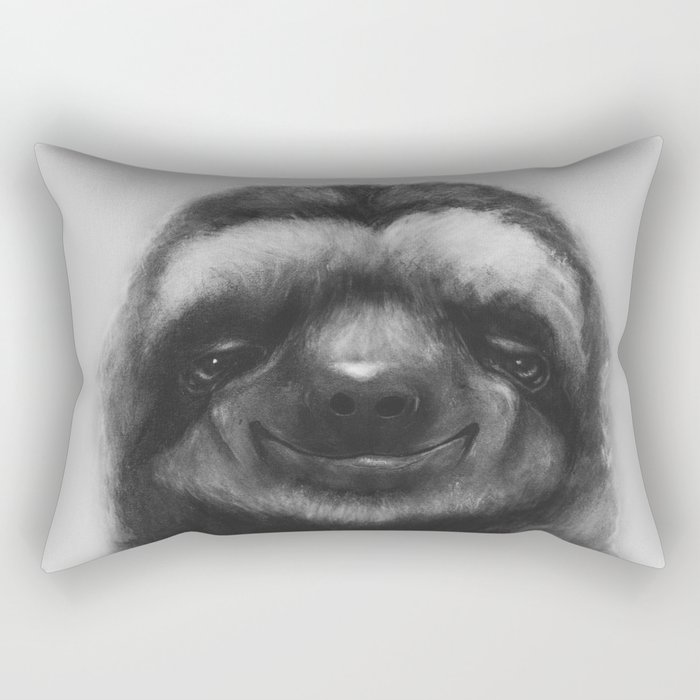 Sloth #1 (B&W) Rectangular Pillow