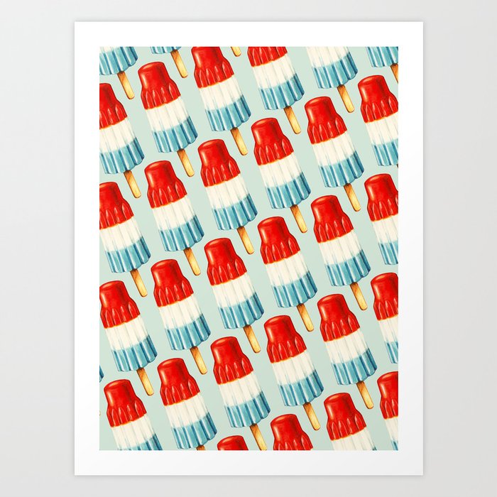 USA 4th of July Popsicle Pattern Art Print