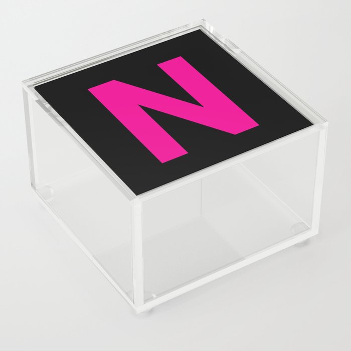 Letter N (Magenta & Black) Acrylic Box